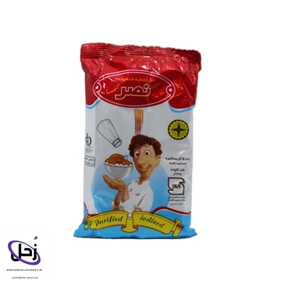 نمک خوراکی تصفیه شده یددار نیم کیلویی